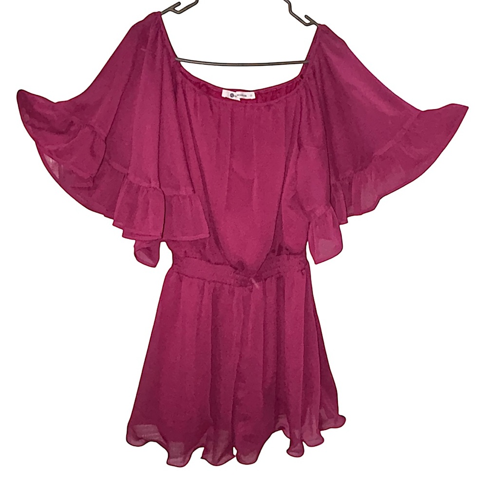 THE IMPECCABLE PIG Romper Ruffled Dressy Rose Pink Pull Women’s Size Small